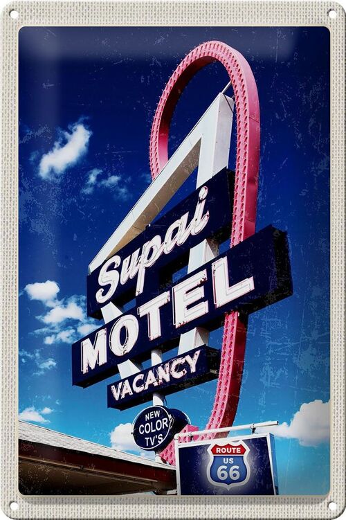 Blechschild Reise 20x30cm Amerika USA Route 66 Supai Motel