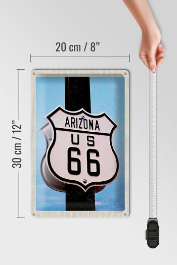 Signe en étain voyage 20x30cm, Amérique USA Arizona Road Route 66 4