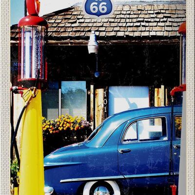 Cartel de chapa de viaje, 20x30cm, gasolinera América Chicago Route 66