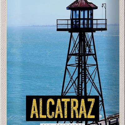 Blechschild Reise 20x30cm San Francisco Alcatraz Meer Turm