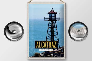 Panneau de voyage en étain, 20x30cm, tour de la mer d'alcatraz de San Francisco 2