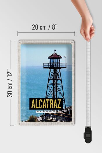 Panneau de voyage en étain, 20x30cm, tour de la mer d'alcatraz de San Francisco 4