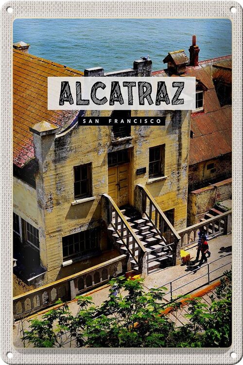 Blechschild Reise 20x30cm Alcatraz San Fancisco Meer Urlaub