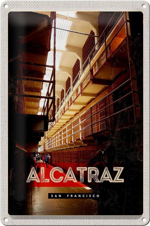 Blechschild Reise 20x30cm San Francisco Alcatraz Gefängnis