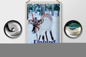 Panneau de voyage en étain, 20x30cm, forêt de cerfs de finlande, neige froide 2
