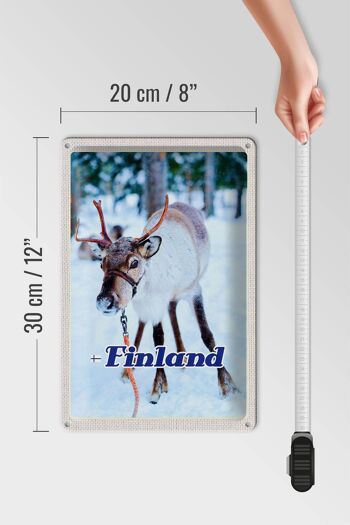 Panneau de voyage en étain, 20x30cm, forêt de cerfs de finlande, neige froide 4