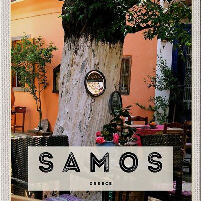 Blechschild Reise 20x30cm Samos Greece Urlaub Sommer Restaurant