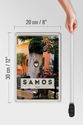Signe en étain voyage 20x30cm, Samos grèce vacances Restaurant d'été 4