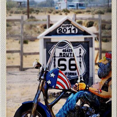 Cartel de chapa de viaje 20x30cm América Ruta 66 Biker California