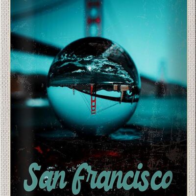 Signe en étain voyage 20x30cm, pont de San Francisco, voyage en mer Kurgel
