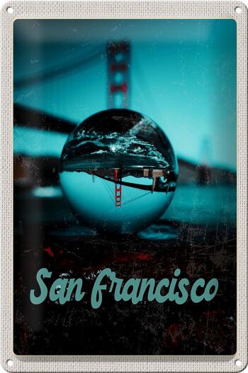 Signe en étain voyage 20x30cm, pont de San Francisco, voyage en mer Kurgel 1