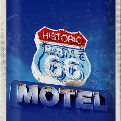 Targa in metallo da viaggio 20x30 cm America USA Route 66 Historic Motel