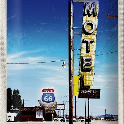 Cartel de chapa de viaje, 20x30cm, América, EE. UU., Ruta 66, Motel, desierto