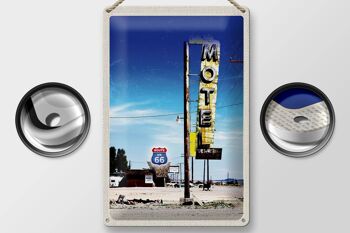 Signe en étain voyage 20x30cm, Amérique USA Route 66 Motel Désert 2