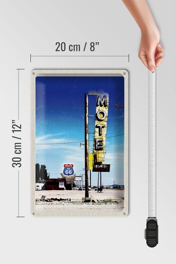 Signe en étain voyage 20x30cm, Amérique USA Route 66 Motel Désert 4