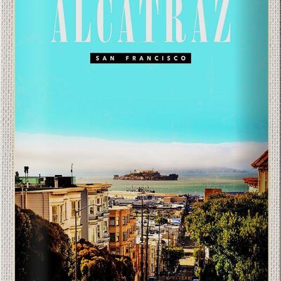 Cartel de chapa Travel 20x30cm Calle de la ciudad de San Francisco Alcatraz