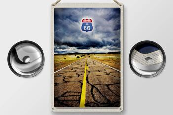 Panneau de voyage en étain, 20x30cm, Amérique, USA, Route 66, rue, orage 2