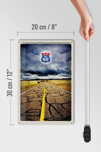 Panneau de voyage en étain, 20x30cm, Amérique, USA, Route 66, rue, orage 4