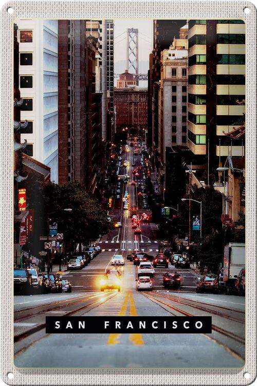 Blechschild Reise 20x30cm San Francisco Straße Autos Stadt