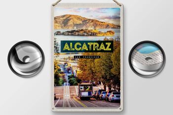 Plaque en tôle voyage 20x30cm San Francisco Alcatraz tram 2