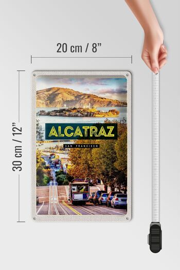 Plaque en tôle voyage 20x30cm San Francisco Alcatraz tram 4
