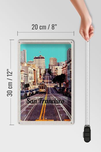 Signe en étain voyage 20x30cm, tramway de rue de la ville de San Francisco 4