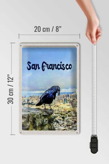 Panneau en étain voyage 20x30cm, vue de San Francisco sur la ville de Rabe 4