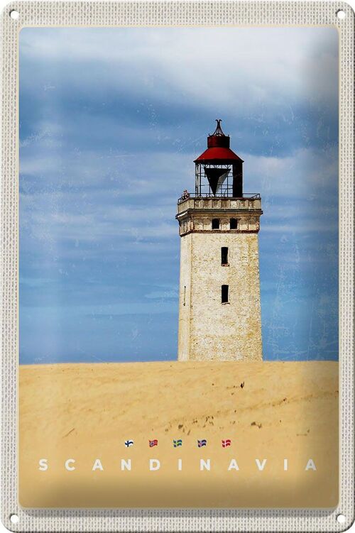 Blechschild Reise 20x30cm Skandinawien Turm Natur Urlaub Trip