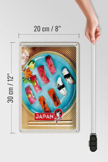Signe en étain voyage 20x30cm, japon, asie, poisson, plats à Sushi, algues 4