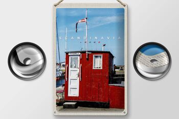Signe en étain voyage 20x30cm, scandinavie mer Stromly maison rouge 2