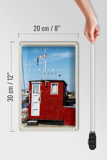 Signe en étain voyage 20x30cm, scandinavie mer Stromly maison rouge 4