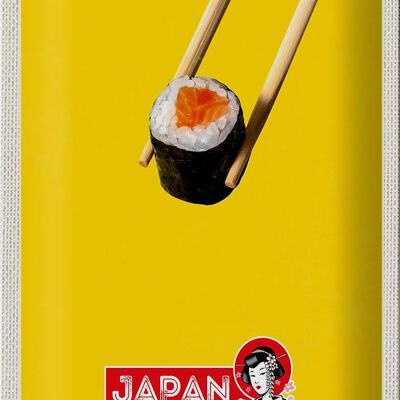 Targa in metallo da viaggio 20x30 cm Giappone Sushi Bacchette Pesce Cibo