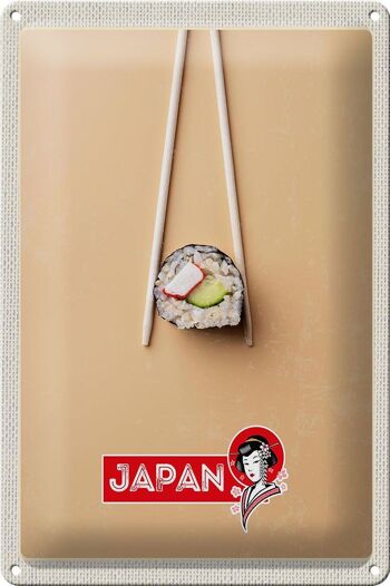 Baguettes de voyage en étain, signe en étain, japon, asie, Sushi, poisson, concombre, 20x30cm 1