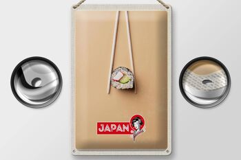 Baguettes de voyage en étain, signe en étain, japon, asie, Sushi, poisson, concombre, 20x30cm 2