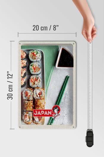 Signe en étain voyage 20x30cm, japon, asie, Sushi, poisson, Sauce au thon 4