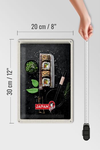 Baguettes de voyage en étain, signe en étain, japon, asie, Sushi, poisson, nourriture, 20x30cm 4