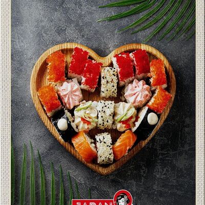 Cartel de chapa de viaje 20x30cm Japón Asia salsa de sushi palitos de pepino