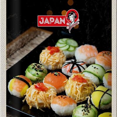 Cartel de chapa de viaje, 20x30cm, Japón, Asia, sushi, pescado, pepino, aguacate