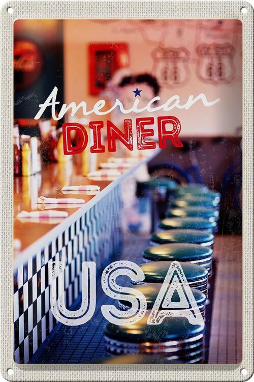 Blechschild Reise 20x30cm Amerika USA Diner Restaurant Urlaub