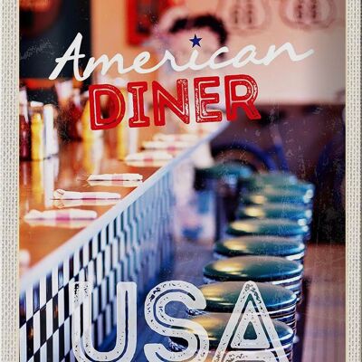 Blechschild Reise 20x30cm Amerika USA Diner Restaurant Urlaub