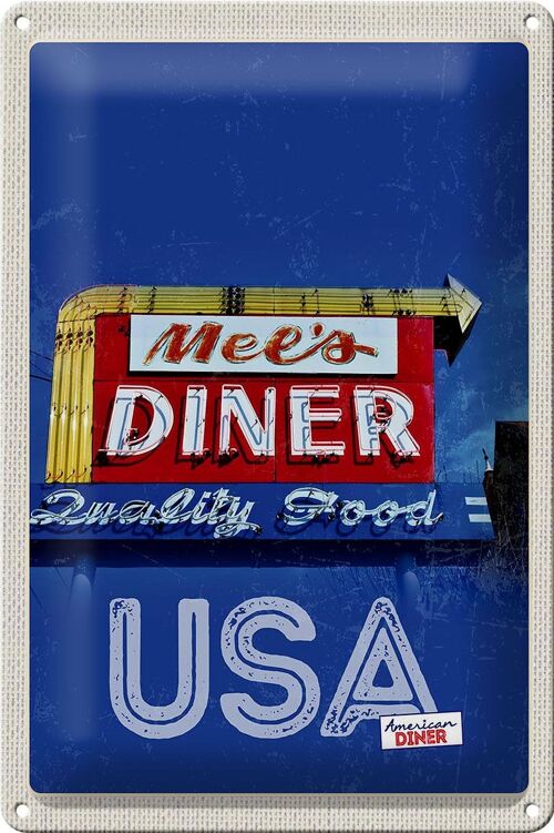 Blechschild Reise 20x30cm Amerika Mees Diner Restaurant Gericht