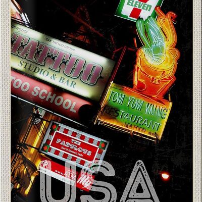 Cartel de chapa Travel 20x30cm America Tattoo Restaurant Diner 90s