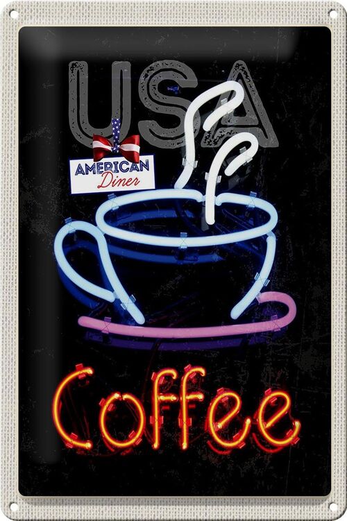 Blechschild Reise 20x30cm USA Amerika Kaffee Tee Kuchen Urlaub