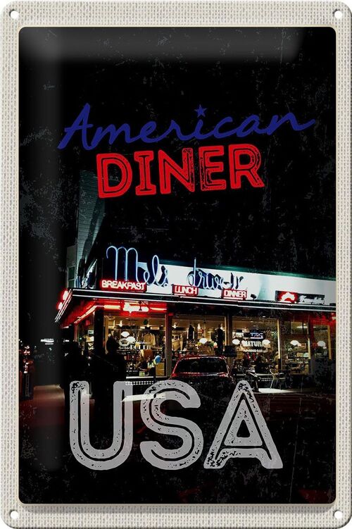 Blechschild Reise 20x30cm USA Diner Restaurant Lunch Dinner