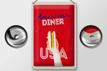 Plaque de voyage en étain 20x30cm, plat de restauration rapide pour Hot Dog américain et américain 2