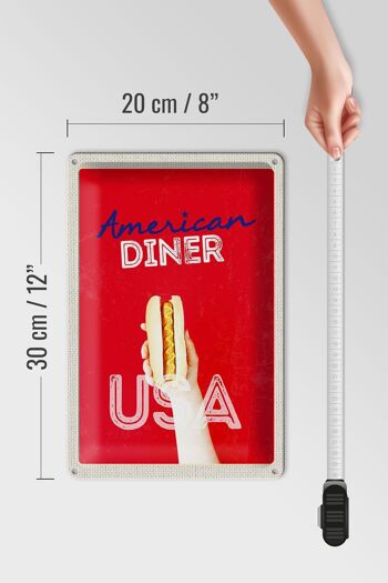 Plaque de voyage en étain 20x30cm, plat de restauration rapide pour Hot Dog américain et américain 4
