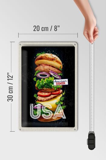 Panneau de voyage en étain, 20x30cm, peinture de tomates de hamburger américain et américain 4