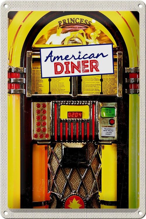 Blechschild Reise 20x30cm Amerika USA Musikbox Diner tanzen