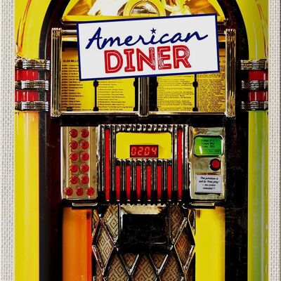 Targa in metallo da viaggio 20x30 cm America USA Carillon Diner Dancing