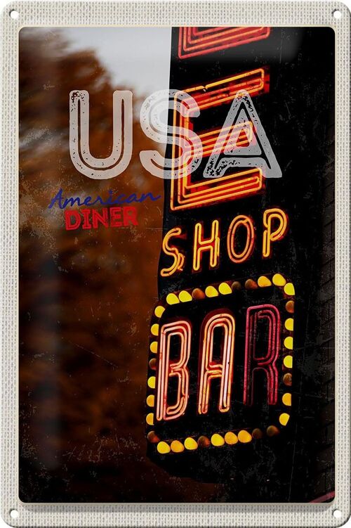 Blechschild Reise 20x30cm Amerika USA Bar Shop Diner feiern